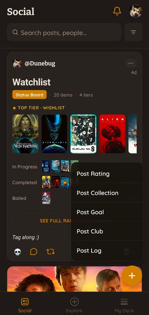 Loredeck social feed — reviews, ratings, and posts from the people you follow